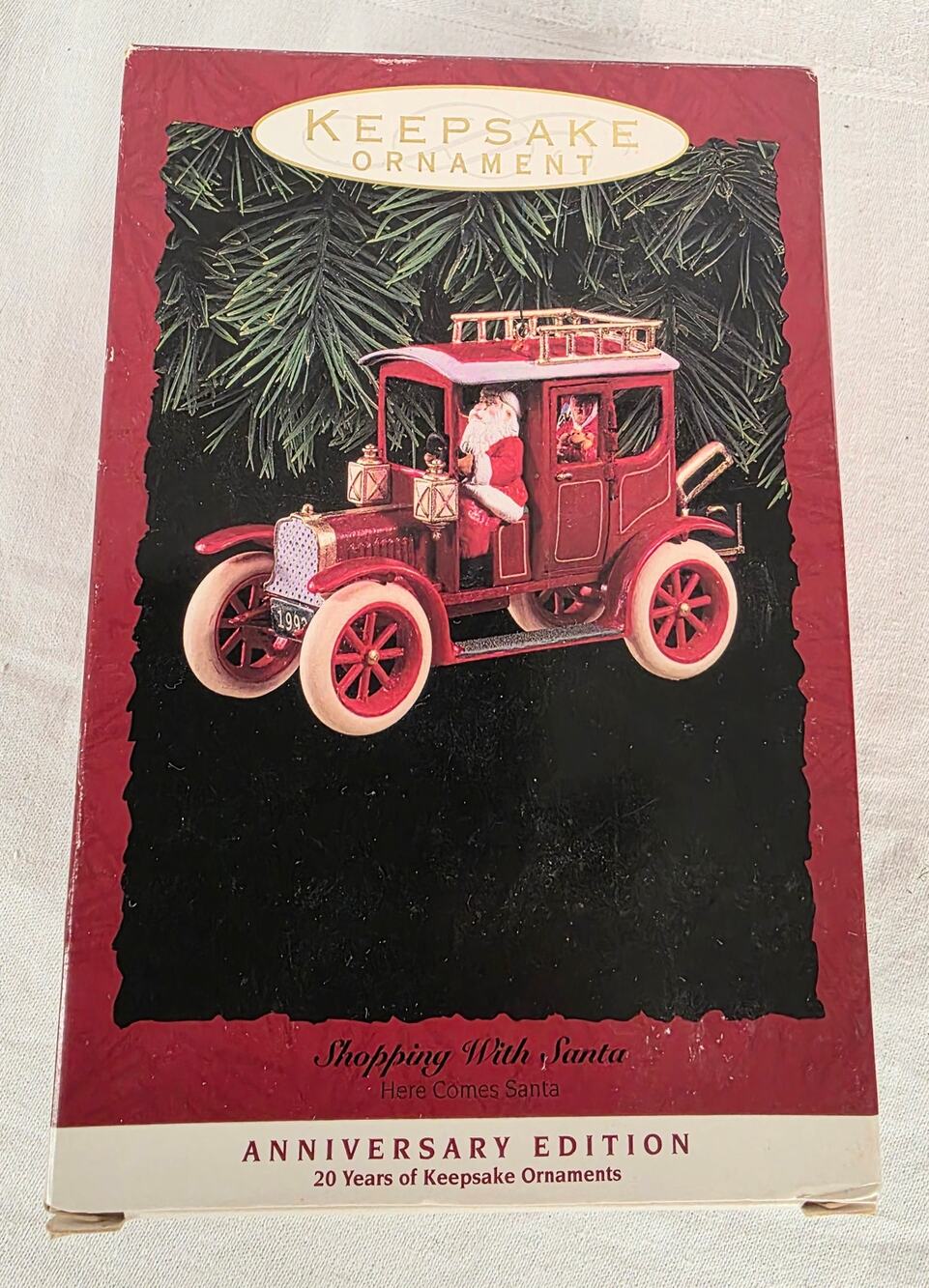 Vtg 1993 Hallmark Anniversary Edition "Shopping with Santa" Ornament NOS NIB
